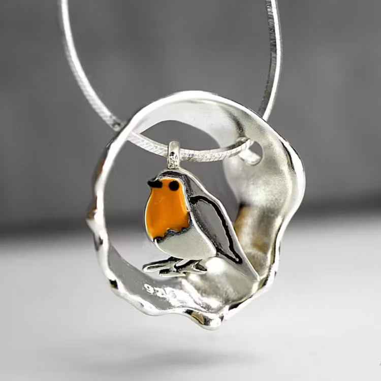 Aoaome Vintage Bird Hollow Pendant Necklaces
