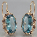 Aoaome Vintage Blue Crystal Golden Earrings