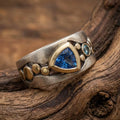 Aoaome Vintage Blue Crystal Rings