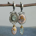 Aoaome Vintage Blue Irregular Flower Earrings