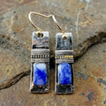 Aoaome Vintage Blue Patterned Stone Earrings