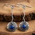Aoaome Vintage Blue Stone Silver Earrings