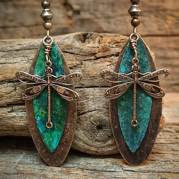Aoaome Vintage Bohemian Dragonfly Dangle Earrings