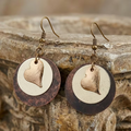 Aoaome Vintage Bohemian Multilayer Love Heart Round Dangle Earrings