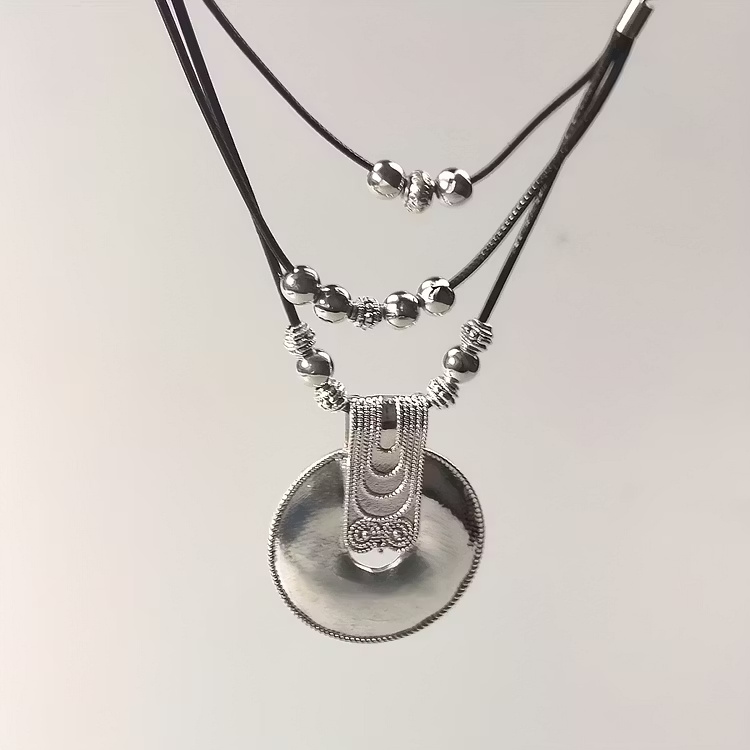 Aoaome Vintage Bohemian Style Geometric Circular Necklaces
