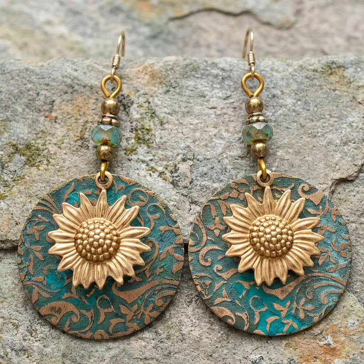 Aoaome Vintage Brown Daisy Earrings