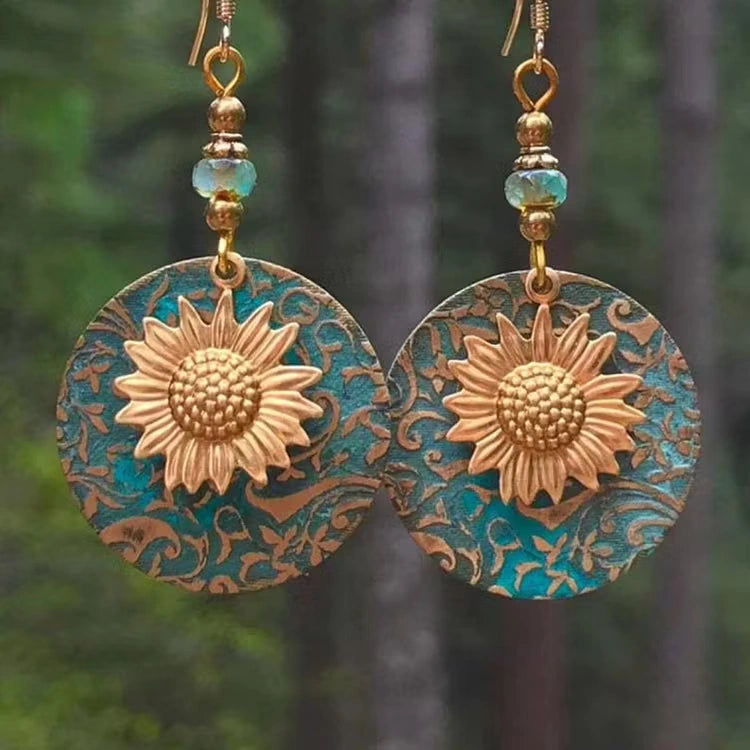 Aoaome Vintage Brown Daisy Earrings