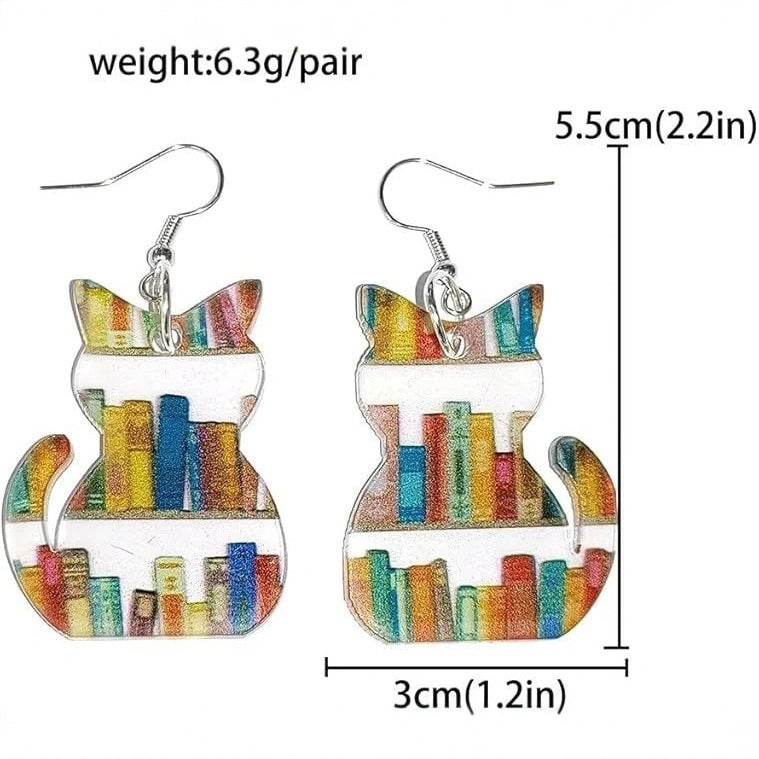 Aoaome Vintage Colorful Cat Earrings