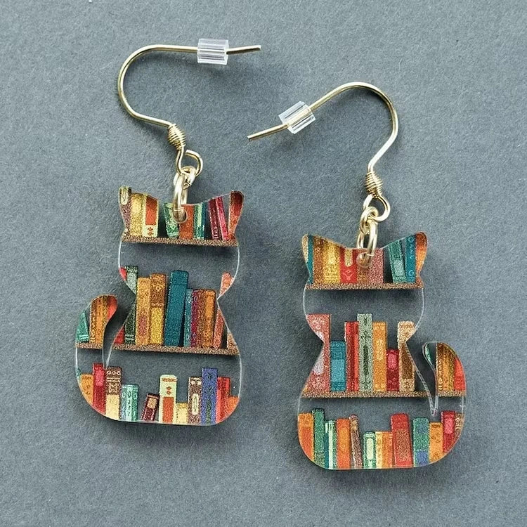 Aoaome Vintage Colorful Cat Earrings