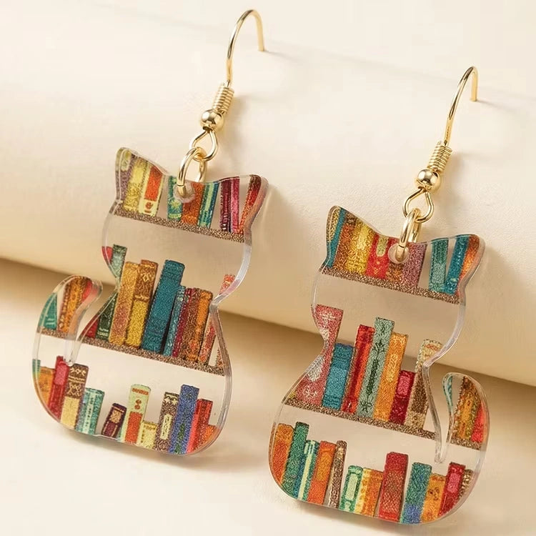 Aoaome Vintage Colorful Cat Earrings