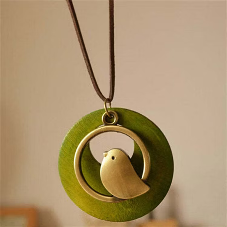 Aoaome Vintage Creative Bird Round Necklaces