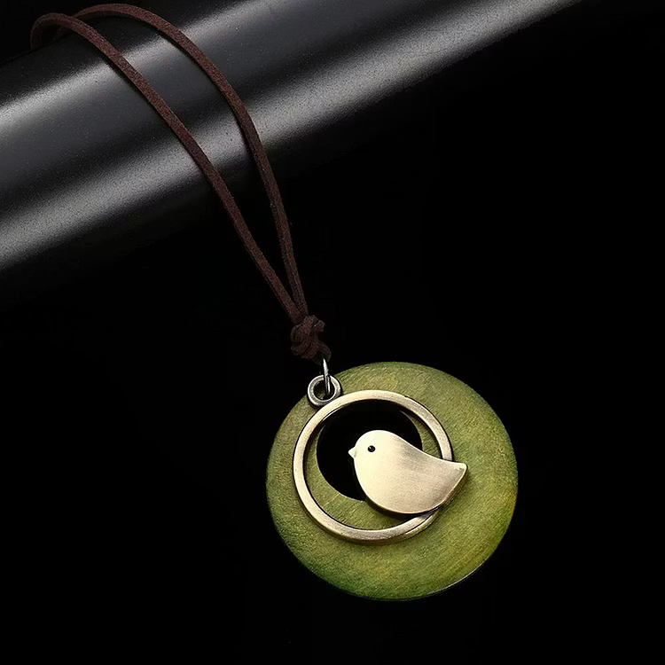 Aoaome Vintage Creative Bird Round Necklaces