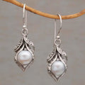 Aoaome Vintage Dangling Pearl Silver Earrings