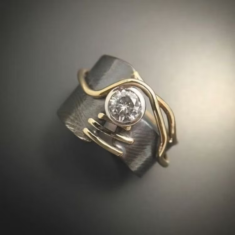 Aoaome Vintage Dark Silver Zirconia Rings