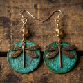 Aoaome Vintage Dragonfly Golden Earrings