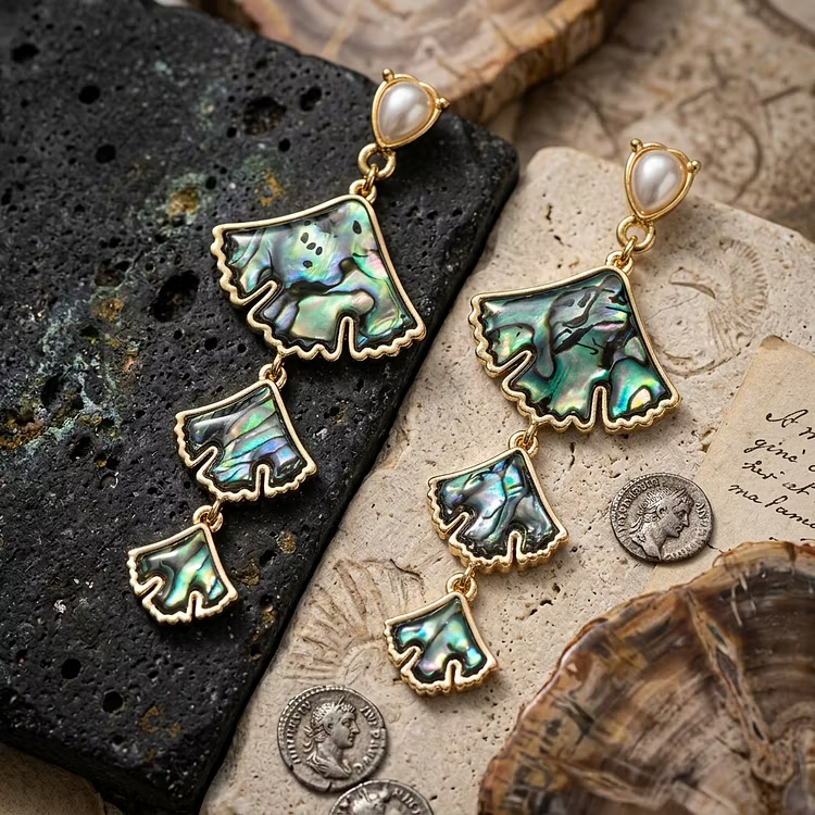 Aoaome Vintage Emerald Green Gem Drop Earrings