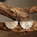 Aoaome Vintage Fan Pearl Drop Earrings