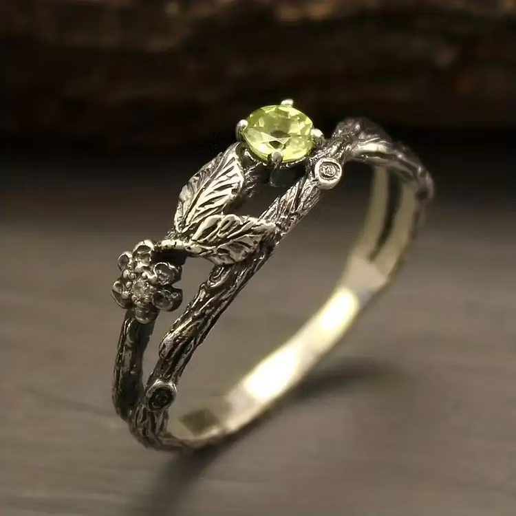 Aoaome Vintage Fashion Silver Plated Branch Inlaid Zircon Rings