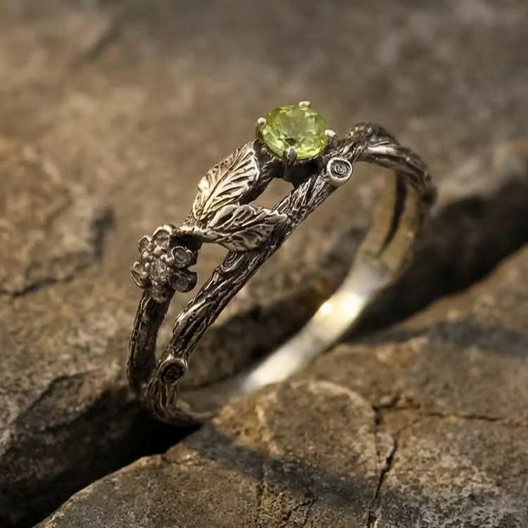 Aoaome Vintage Fashion Silver Plated Branch Inlaid Zircon Rings