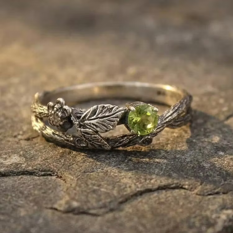 Aoaome Vintage Fashion Silver Plated Branch Inlaid Zircon Rings