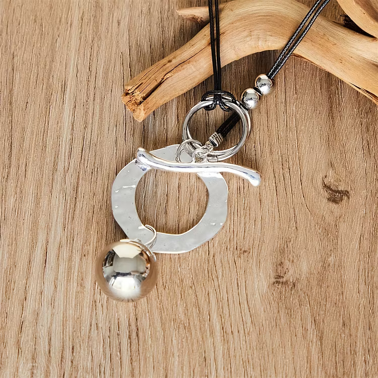 Aoaome Vintage Geometric Circle Leather Cord Pendant Necklaces