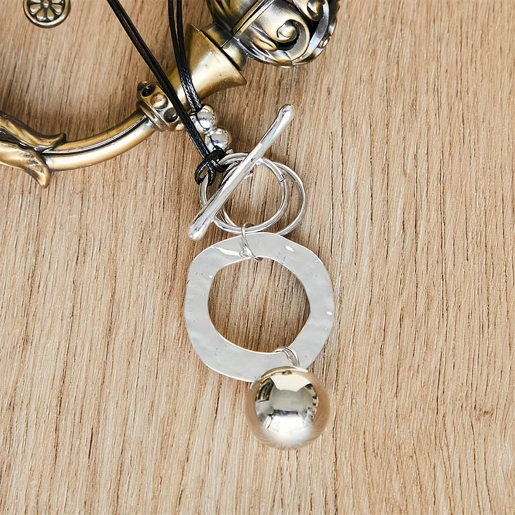 Aoaome Vintage Geometric Circle Leather Cord Pendant Necklaces