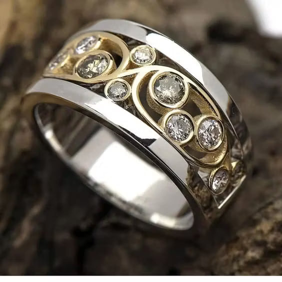 Aoaome Vintage Gold Silver Ivy Zirconia Rings