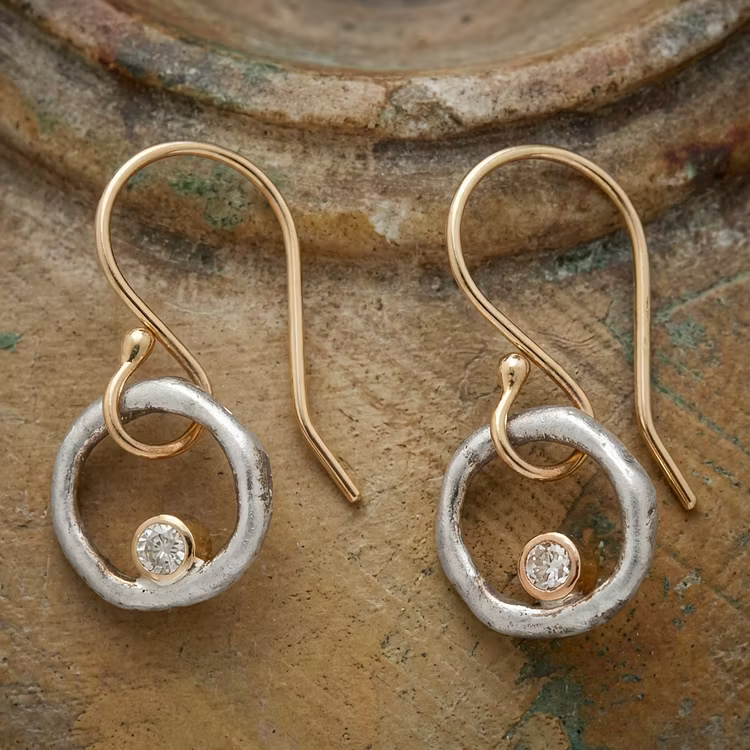 Aoaome Vintage Gold Silver Zirconia Earrings