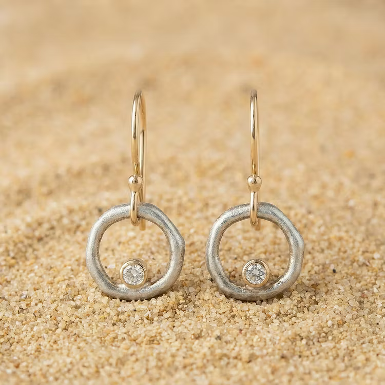 Aoaome Vintage Gold Silver Zirconia Earrings
