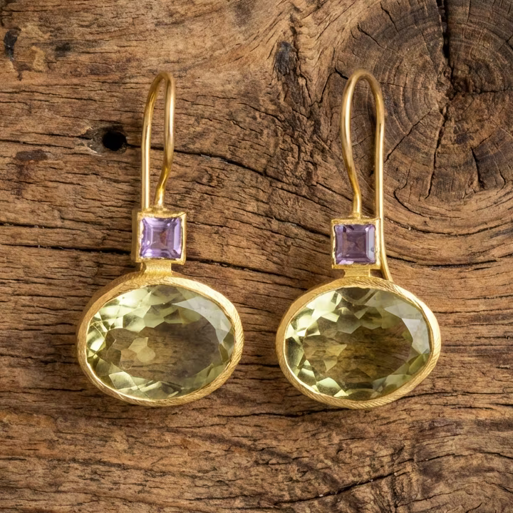 Aoaome Vintage Green Crystal Earrings