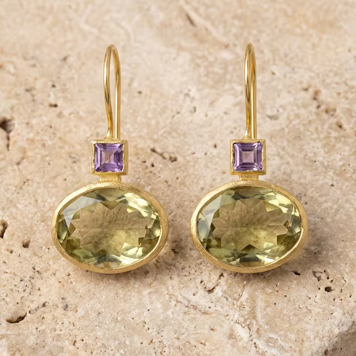 Aoaome Vintage Green Crystal Earrings