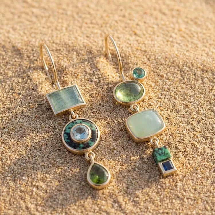 Aoaome Vintage Green Dangling Earrings