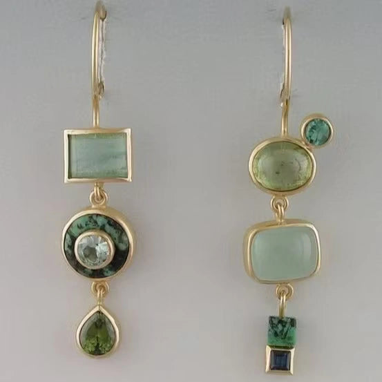 Aoaome Vintage Green Dangling Earrings