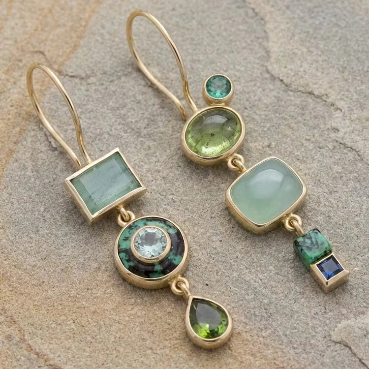 Aoaome Vintage Green Dangling Earrings