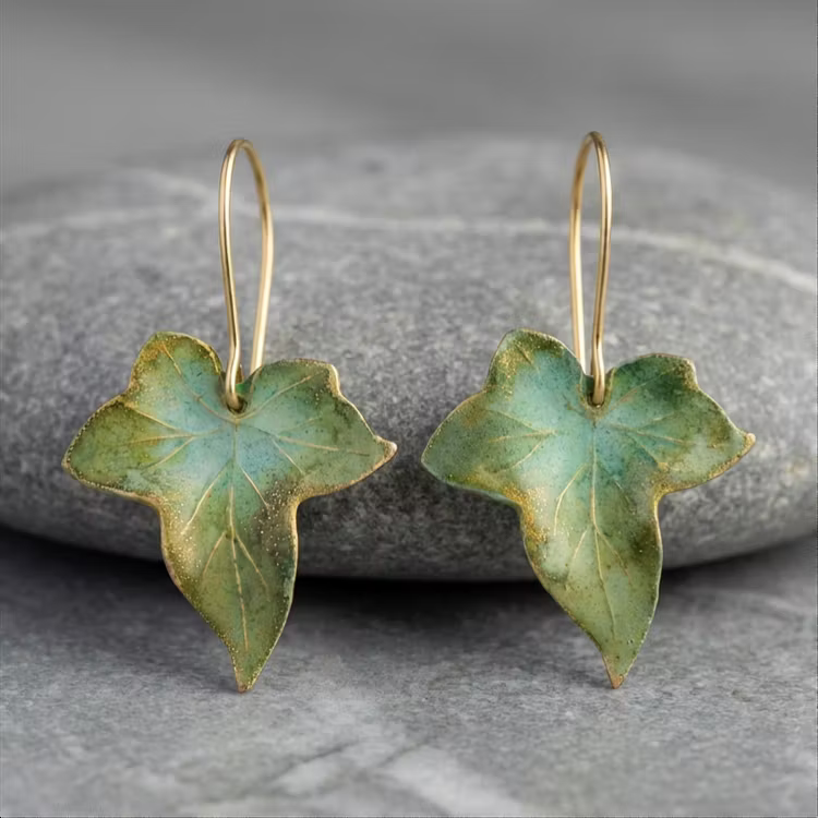 Aoaome Vintage Green Leaf Earrings