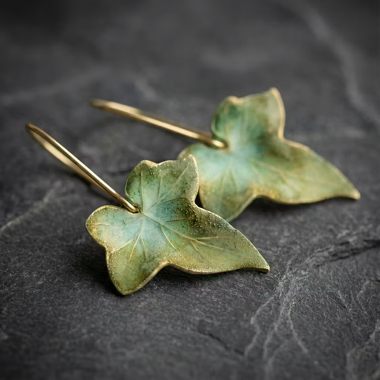 Aoaome Vintage Green Leaf Earrings