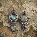 Aoaome Vintage Green Stone Earrings