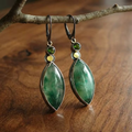 Aoaome Vintage Green Stone Earrings