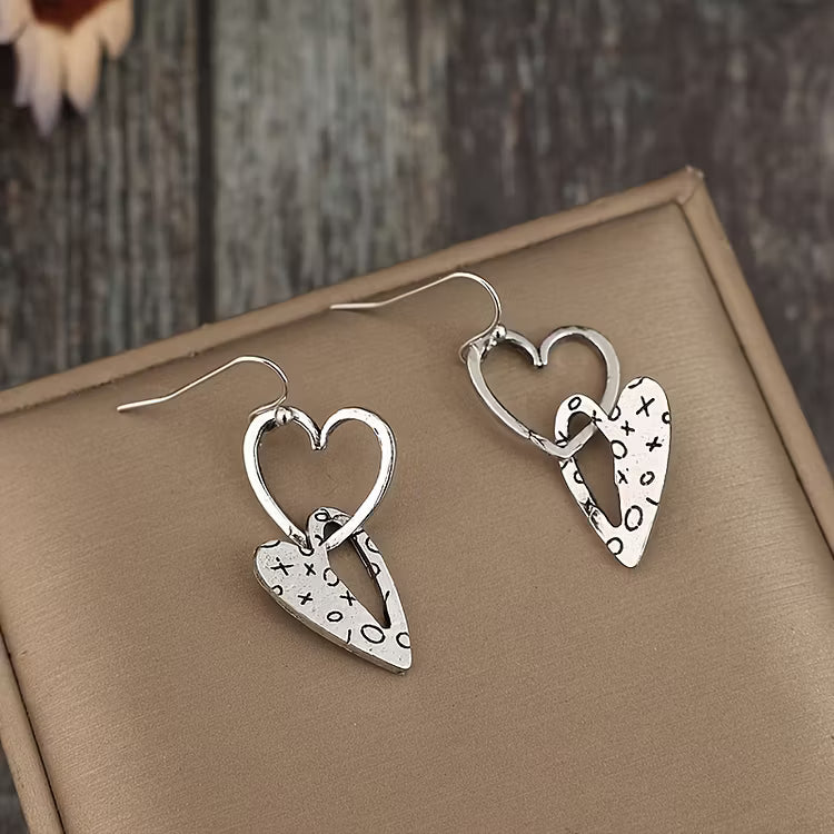 Aoaome Vintage Hollow Heart Dangle Earrings