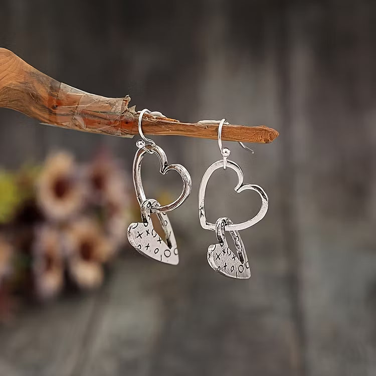 Aoaome Vintage Hollow Heart Dangle Earrings