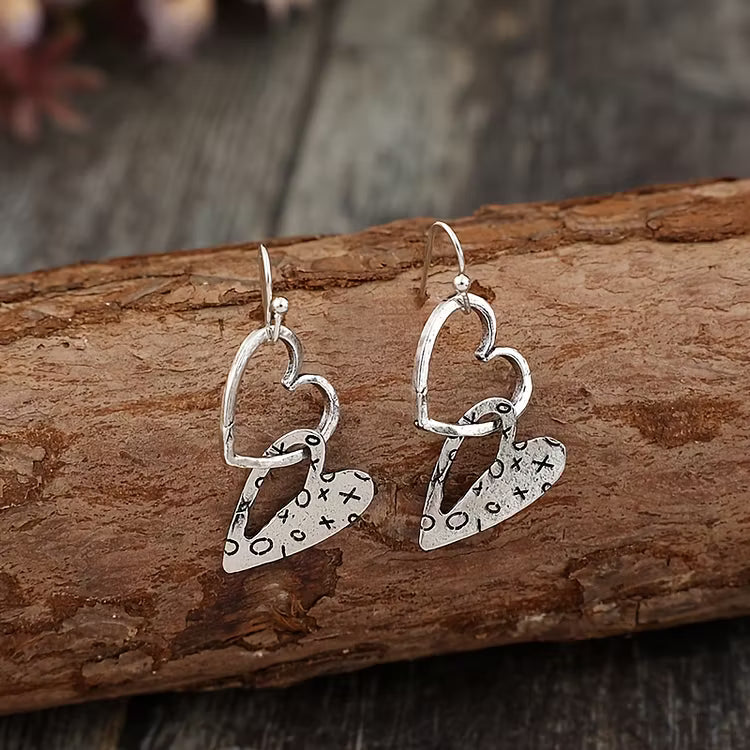 Aoaome Vintage Hollow Heart Dangle Earrings