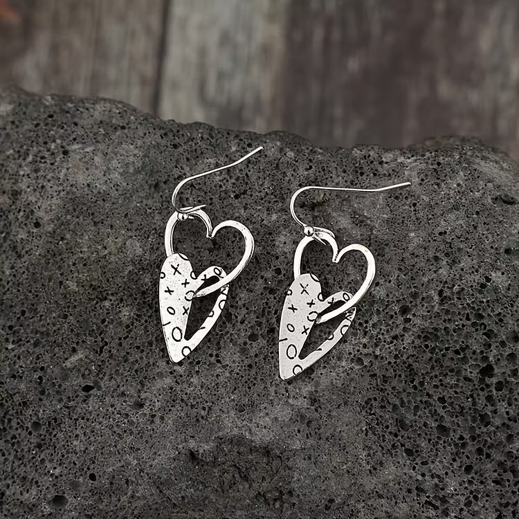 Aoaome Vintage Hollow Heart Dangle Earrings