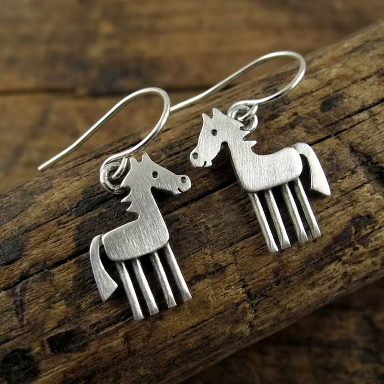 Aoaome Vintage Horse Earrings
