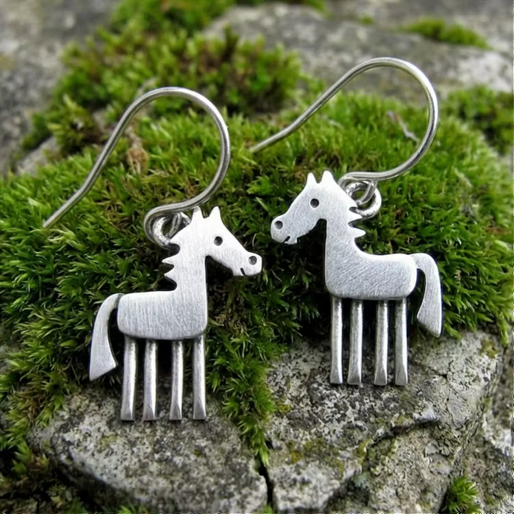 Aoaome Vintage Horse Earrings