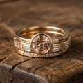 Aoaome Vintage Inlaid Crystal Gold Rings