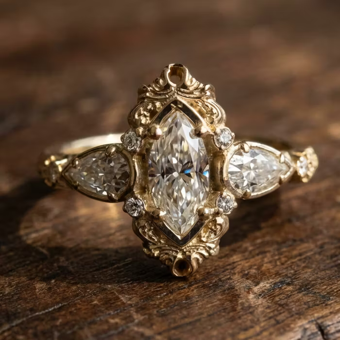 Aoaome Vintage Inlaid Horse Eye Zircon Rings