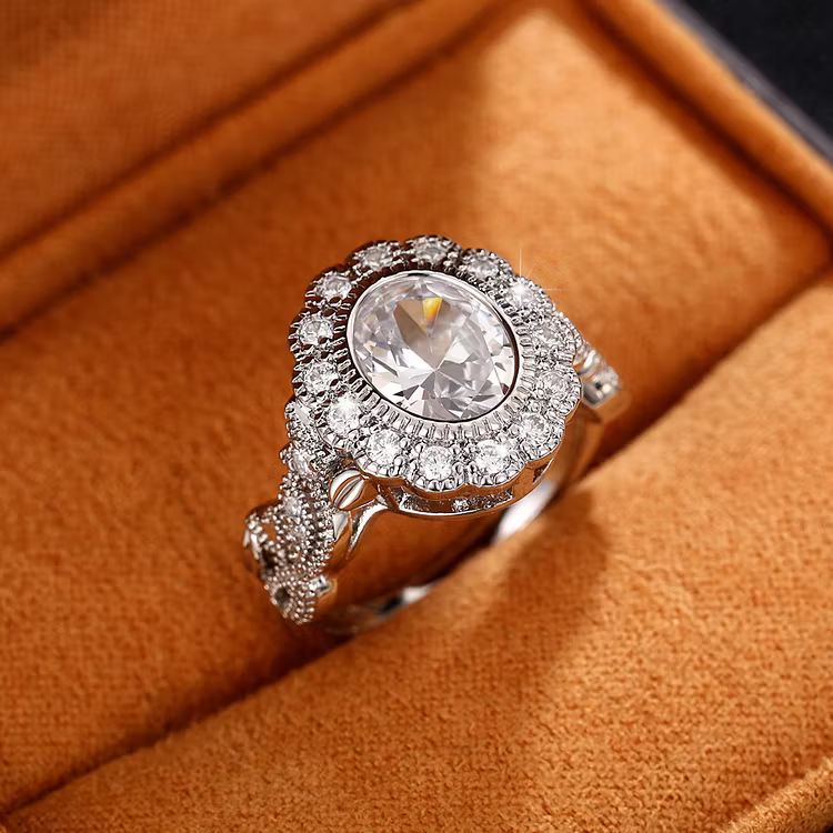 Aoaome Vintage Inlaid Zircon Rings