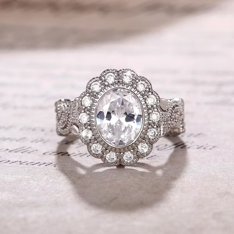Aoaome Vintage Inlaid Zircon Rings
