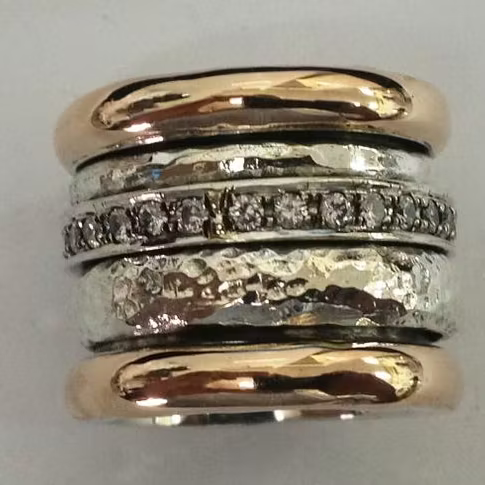 Aoaome Vintage Layered Thick Gold Rings