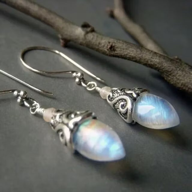 Aoaome Vintage Moonstone Drop Earrings